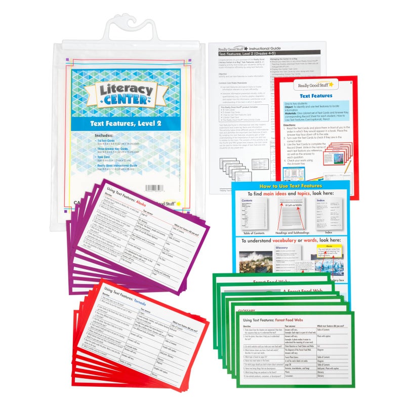 Really Good Stuff Text Features Level 2 Literacy Centerâ„¢ - 1 Literacy Center - Image 1